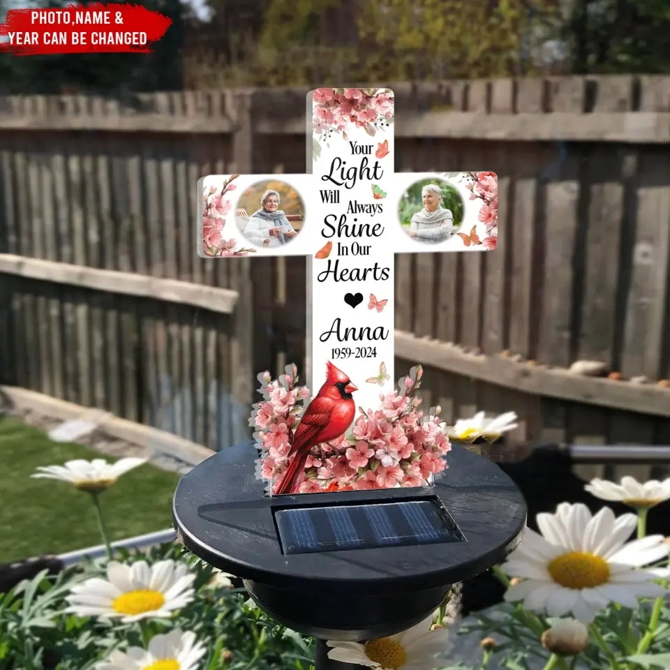 Your Light Will Shine Forever In Our Hearts - Personalized Solar Light, Memorial Gift - SL161