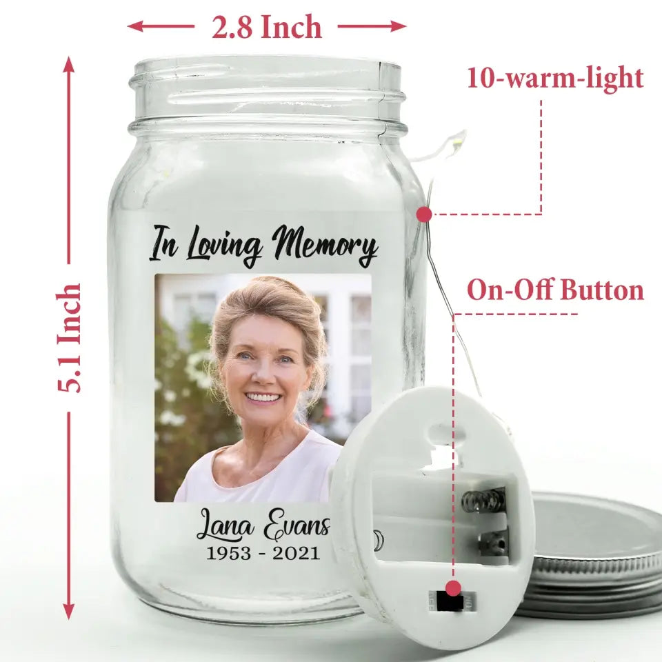 You're Gone But Not Forgotten - Personalized Mason Jar Light, Memorial Gift - MJL44