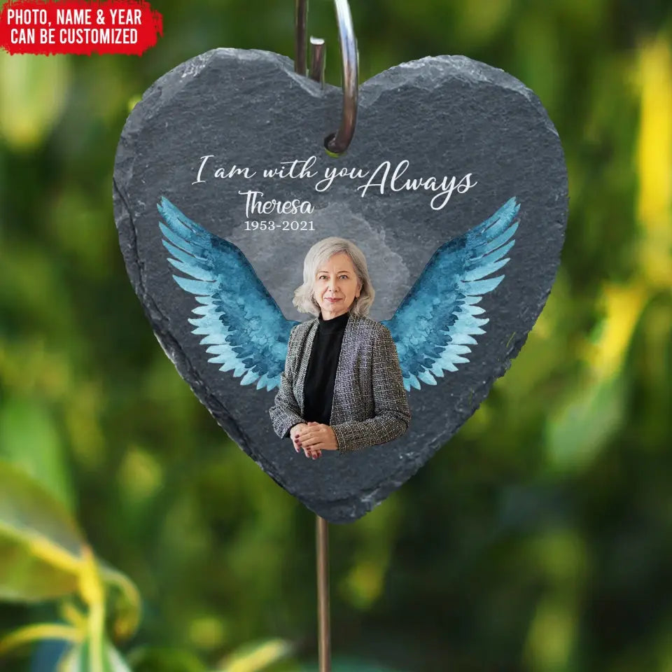Remembrance Gifts Angel Wing - Personalized Slate, Memorial Gifts In Loving Memory Of Loved One - GS92