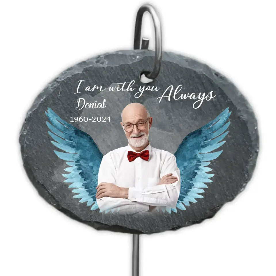 Remembrance Gifts Angel Wing - Personalized Slate, Memorial Gifts In Loving Memory Of Loved One - GS92