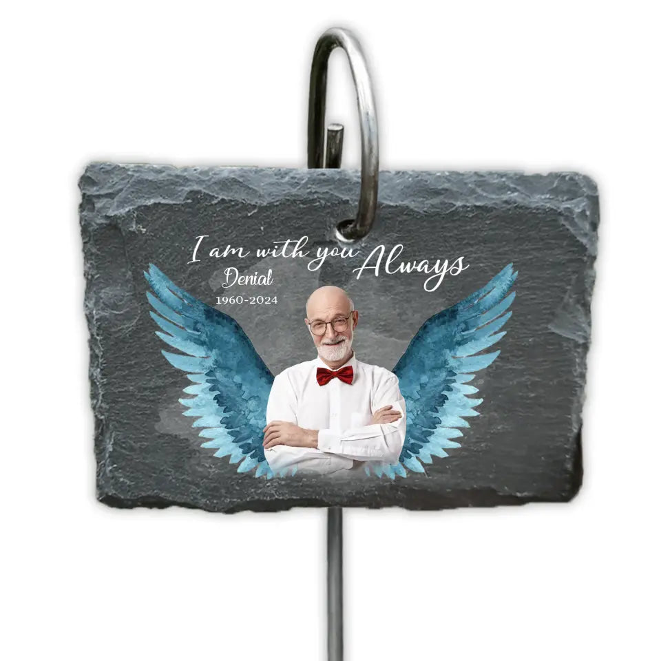 Remembrance Gifts Angel Wing - Personalized Slate, Memorial Gifts In Loving Memory Of Loved One - GS92