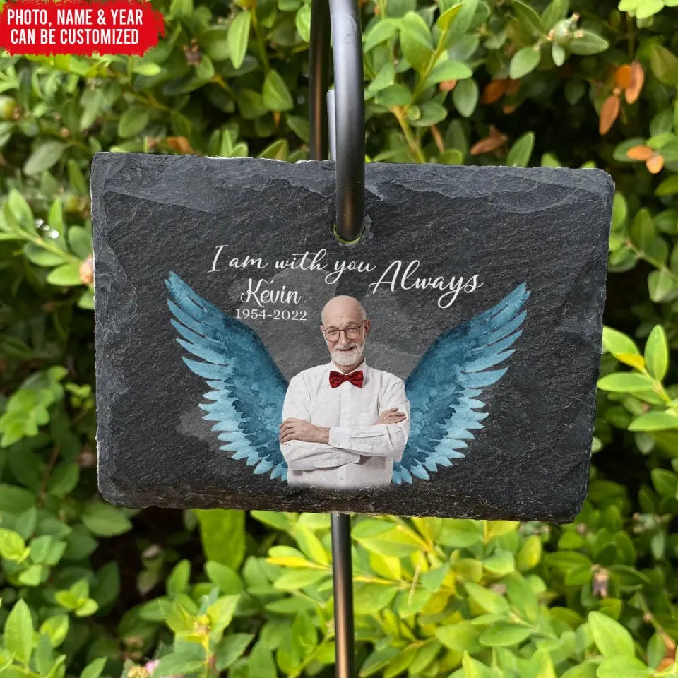 Remembrance Gifts Angel Wing - Personalized Slate, Memorial Gifts In Loving Memory Of Loved One - GS92