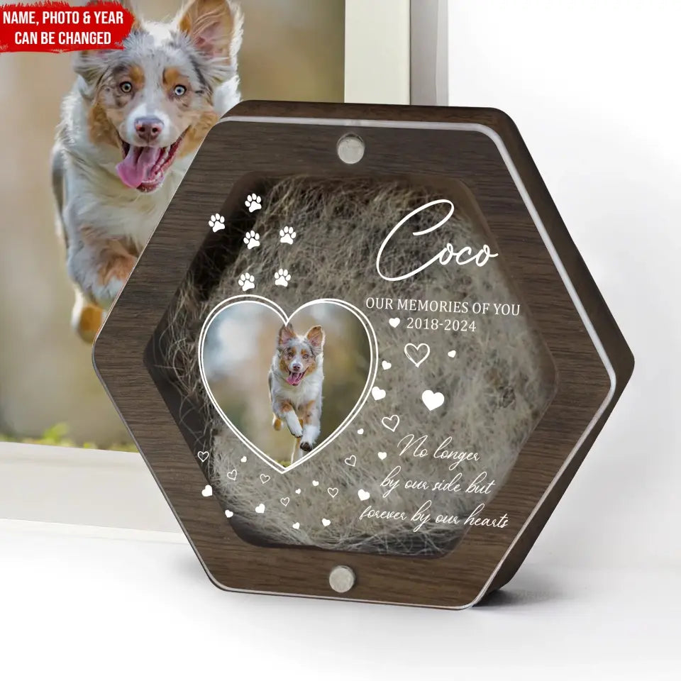 No Longer By My Side But Forever By My Heart - Personalized Memorial Box, Pet Loss Gift - MB21