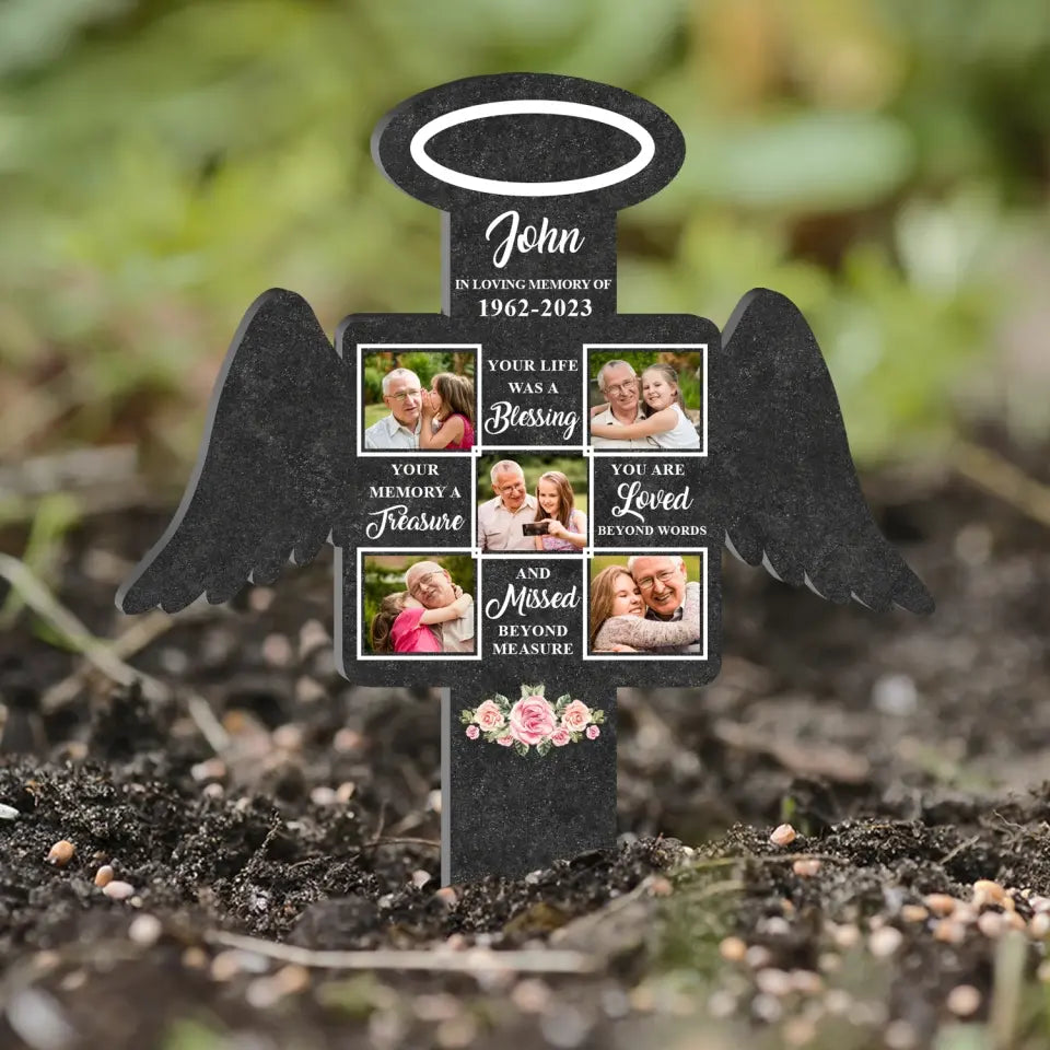 Your Life Was A Blessing - Personalized Plaque Stake, Remembrance Gift