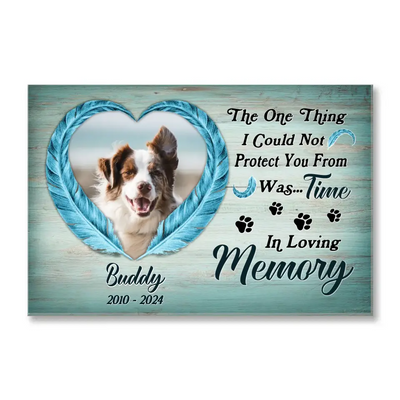 The One Thing I Could Not Protect You From Was Time - Personalized Canvas, Memorial Gifts - CA119