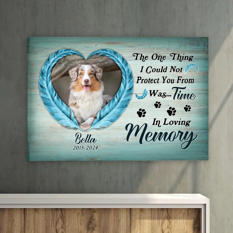 The One Thing I Could Not Protect You From Was Time - Personalized Canvas, Memorial Gifts - CA119