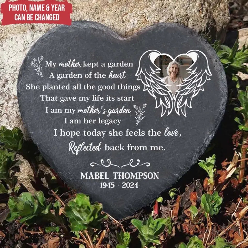 My Mother Kept A Garden A Garden Of The Heart - Personalized Stone, Memorial Gift - MM-MS101