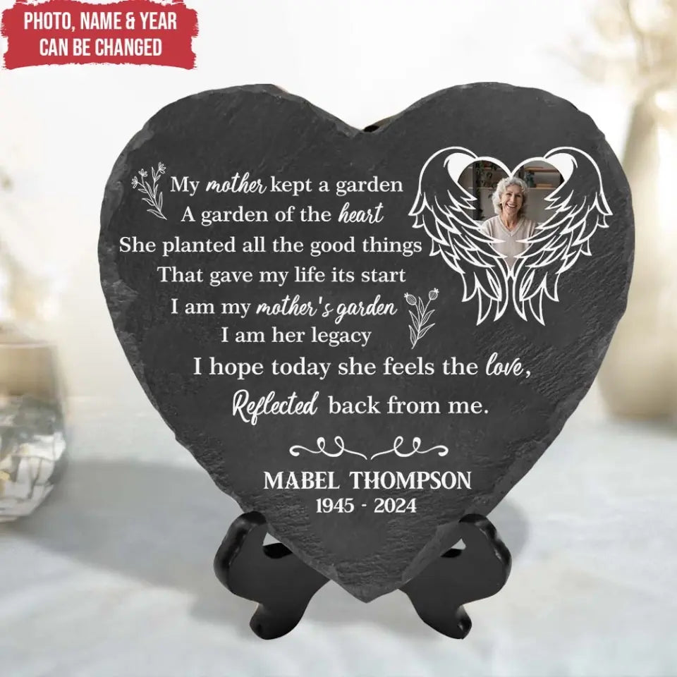 My Mother Kept A Garden A Garden Of The Heart - Personalized Stone, Memorial Gift - MM-MS101
