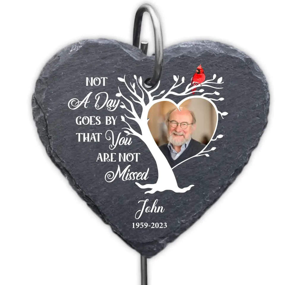 Not A Day Goes By That You Are Not Missed - Personalized Garden Slate, Sympathy Gift for Loss of Loved One - GS51