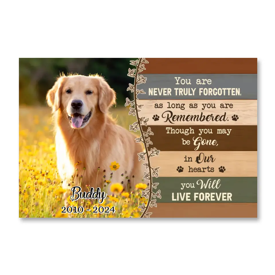 You Are Never Truly Forgotten, As Long As You Are Remembered - Personalized Canvas - CA118