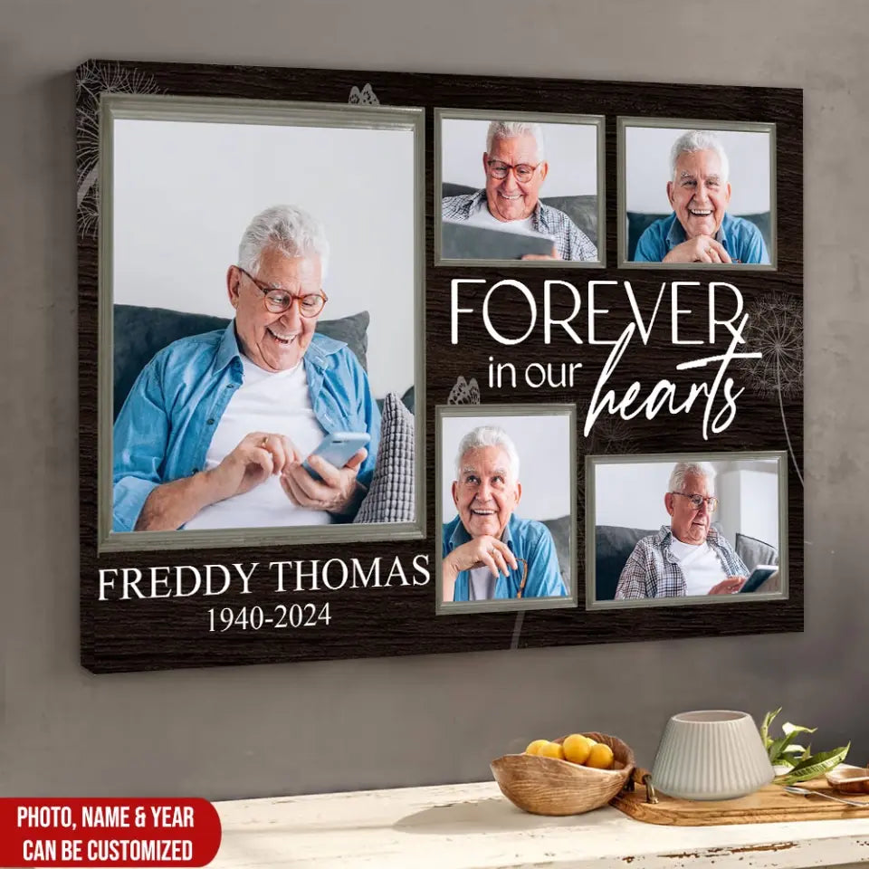 Forever In Our Hearts - Personalized Canvas, Memorial Gift - MM-CA122