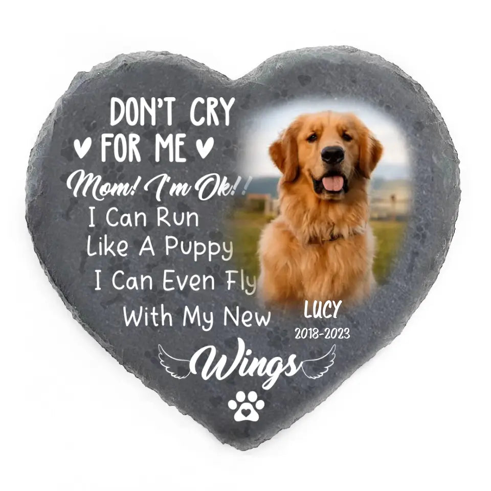 I Can Even Fly With My New Wings - Personalized Stone, Gift For Pet Lover