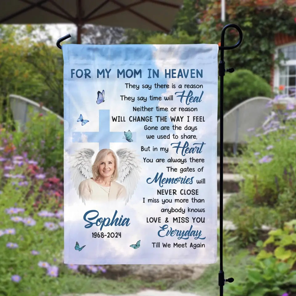 For My Dad In Heaven They Say There Is A Reason - Personalized Garden Flag - MM-GF193