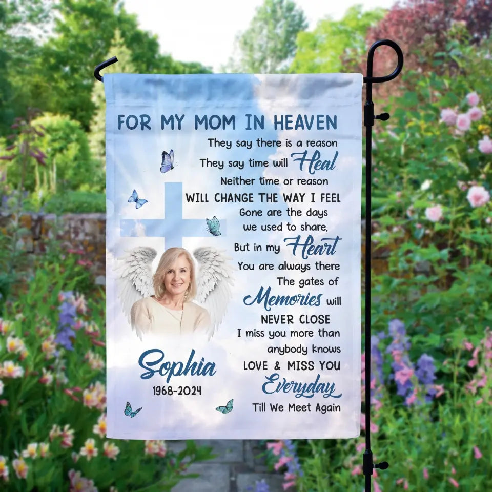 For My Dad In Heaven They Say There Is A Reason - Personalized Garden Flag - CF-GF193