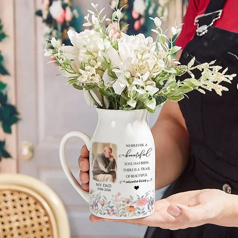 There Is A Trail Of Beautiful Memories - Personalized Flower Vase - MM-FLV05