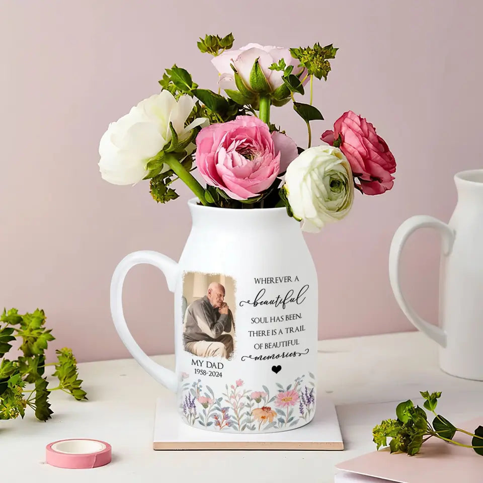 There Is A Trail Of Beautiful Memories - Personalized Flower Vase - MM-FLV05