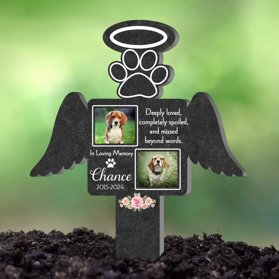 Deeply Loved, Completely Spoiled, And Missed Beyond Words - Personalized Plaque Stake - MM-PS107