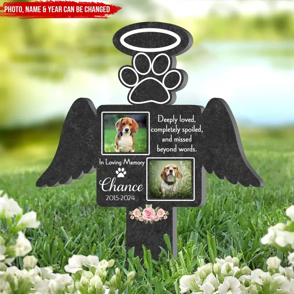 Deeply Loved, Completely Spoiled, And Missed Beyond Words - Personalized Plaque Stake - MM-PS107