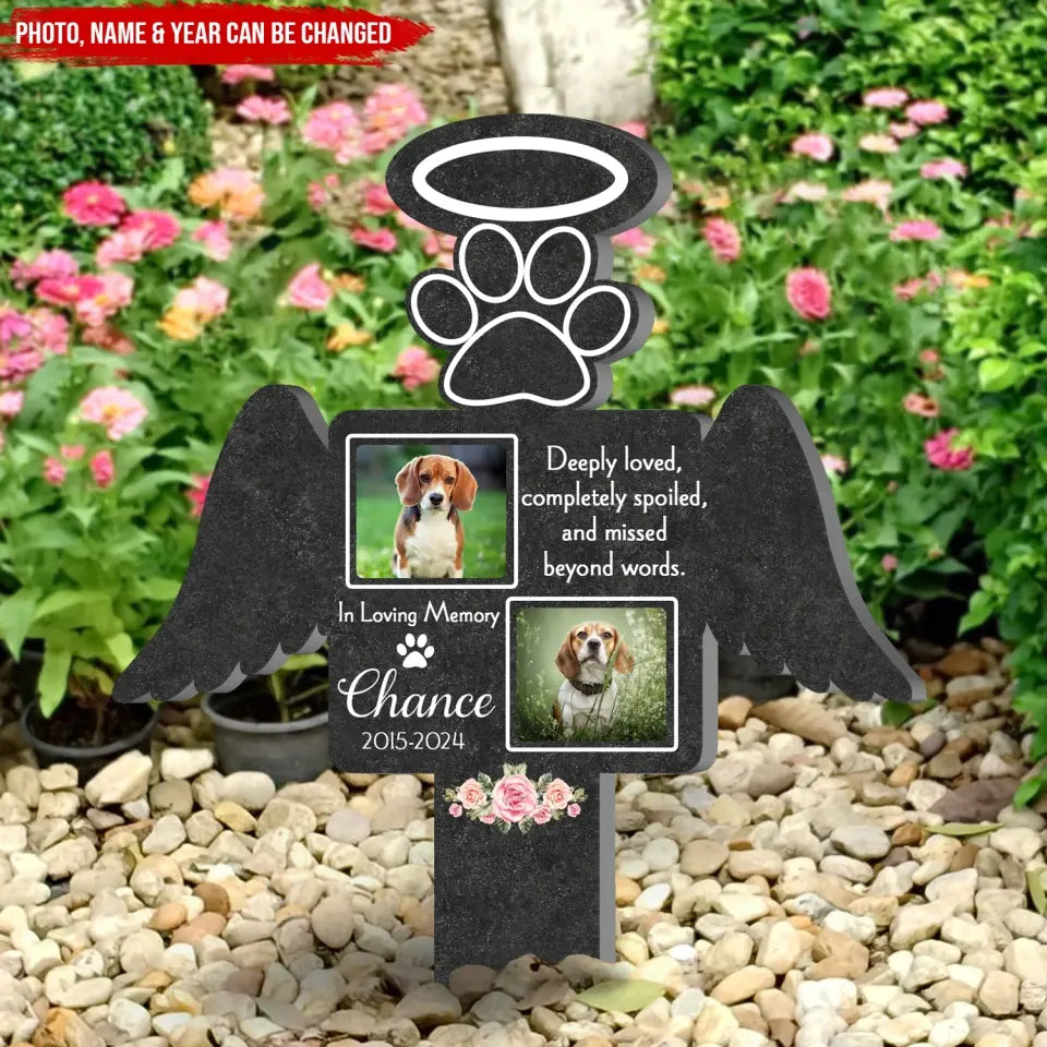 Deeply Loved, Completely Spoiled, And Missed Beyond Words - Personalized Plaque Stake - MM-PS107