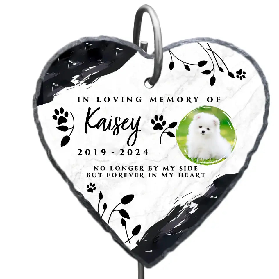 No Longer By My Side But Forever In Our Heart - Personalized Slate, Memorial Gift - MM-GS95