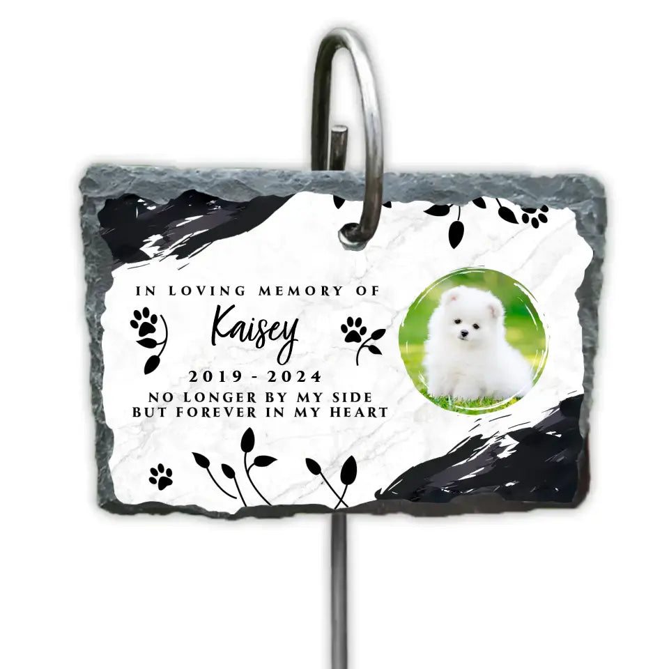 No Longer By My Side But Forever In Our Heart - Personalized Slate, Memorial Gift - MM-GS95