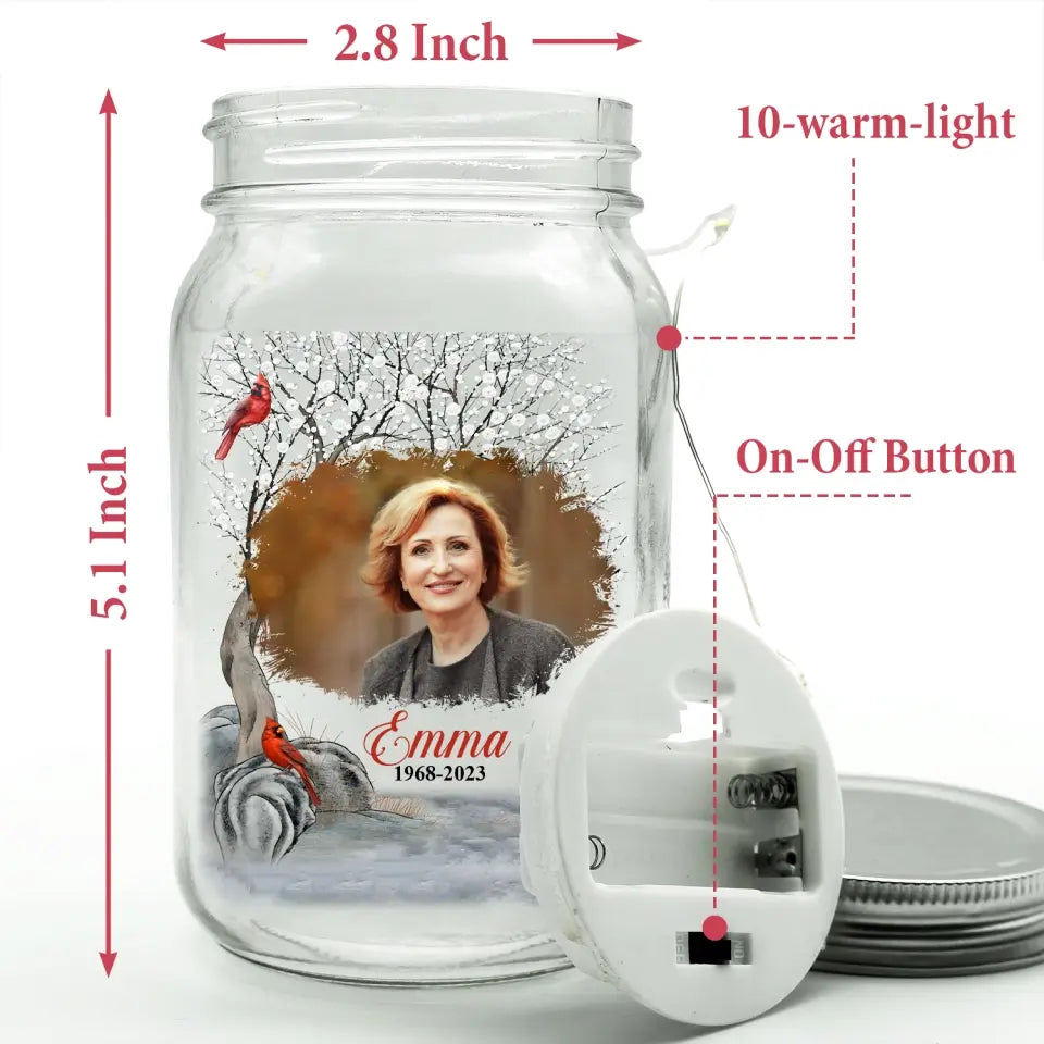 A Messenger To Tell You, We're Never Far Apart - Personalized Mason Jar Light - MM-MJL53