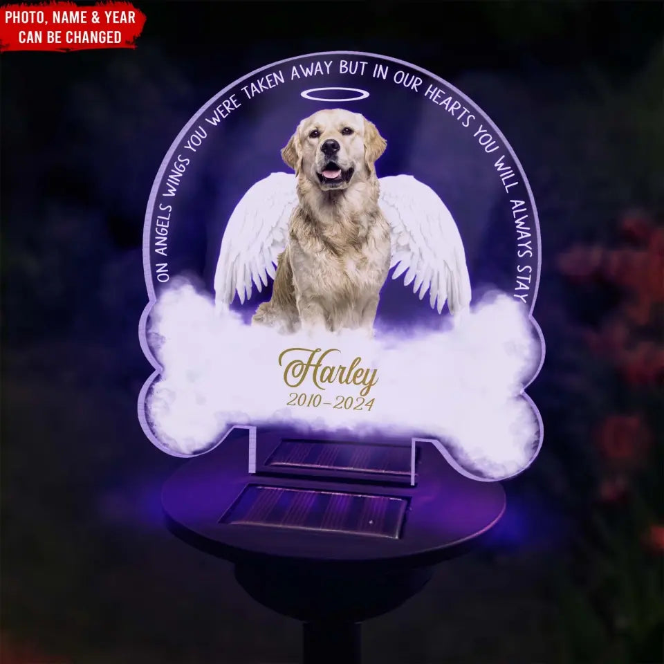 One Angels Wings You Were Taken Away - Personalized Solar Light, Gift For Dog Lover - MM-SL166