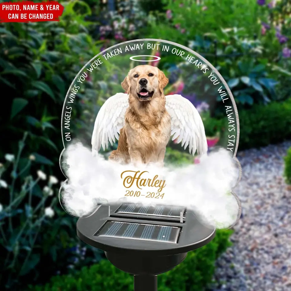 One Angels Wings You Were Taken Away - Personalized Solar Light, Gift For Dog Lover - MM-SL166