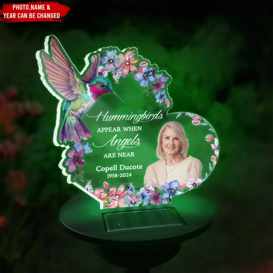 Hummingbirds Appear When Angels Are Near - Personalized Solar Light - MM-SL167
