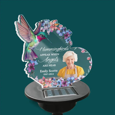 Hummingbirds Appear When Angels Are Near - Personalized Solar Light - MM-SL167