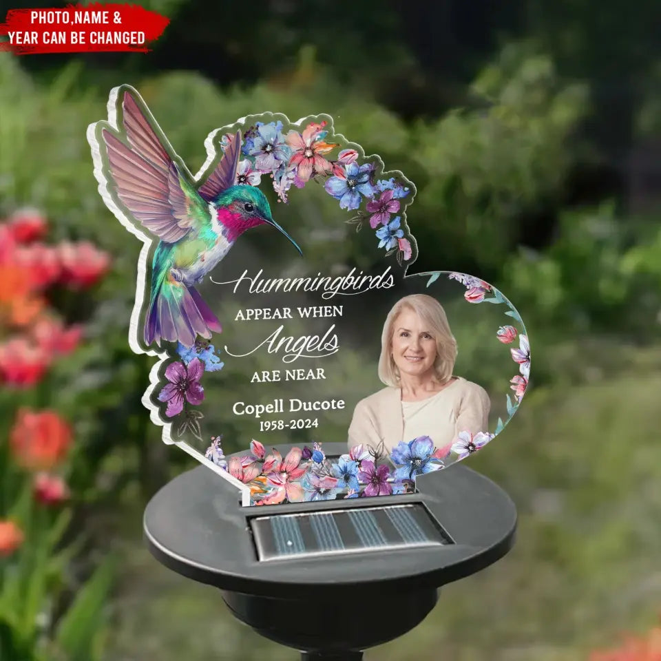 Hummingbirds Appear When Angels Are Near - Personalized Solar Light - MM-SL167