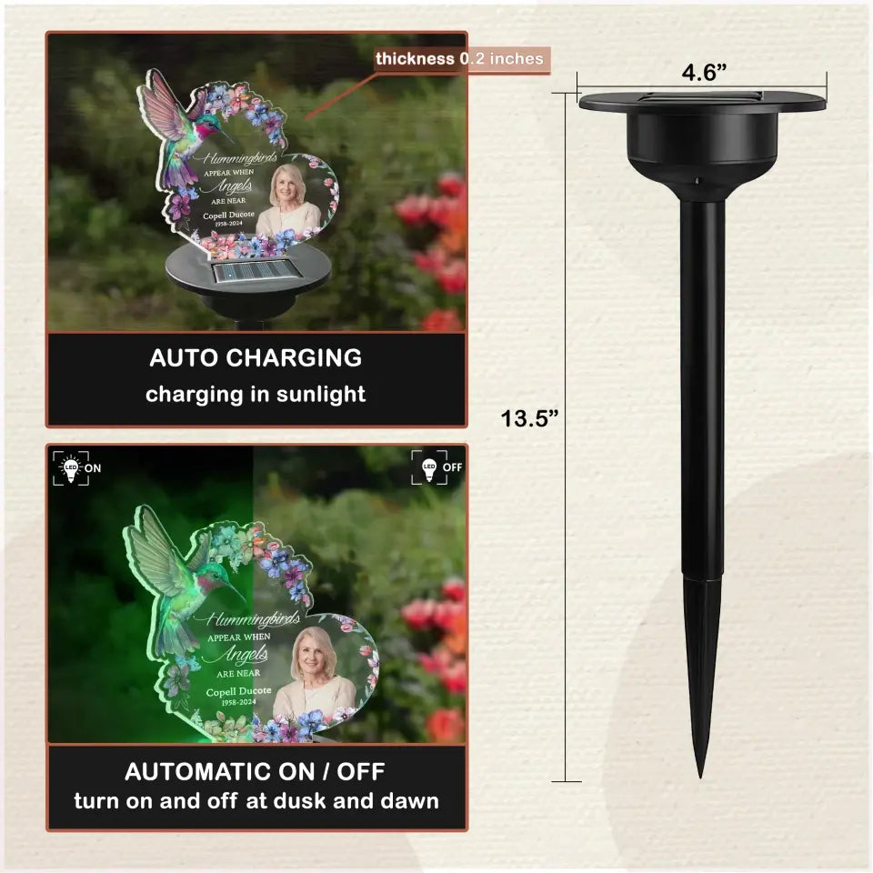 Hummingbirds Appear When Angels Are Near - Personalized Solar Light - MM-SL167