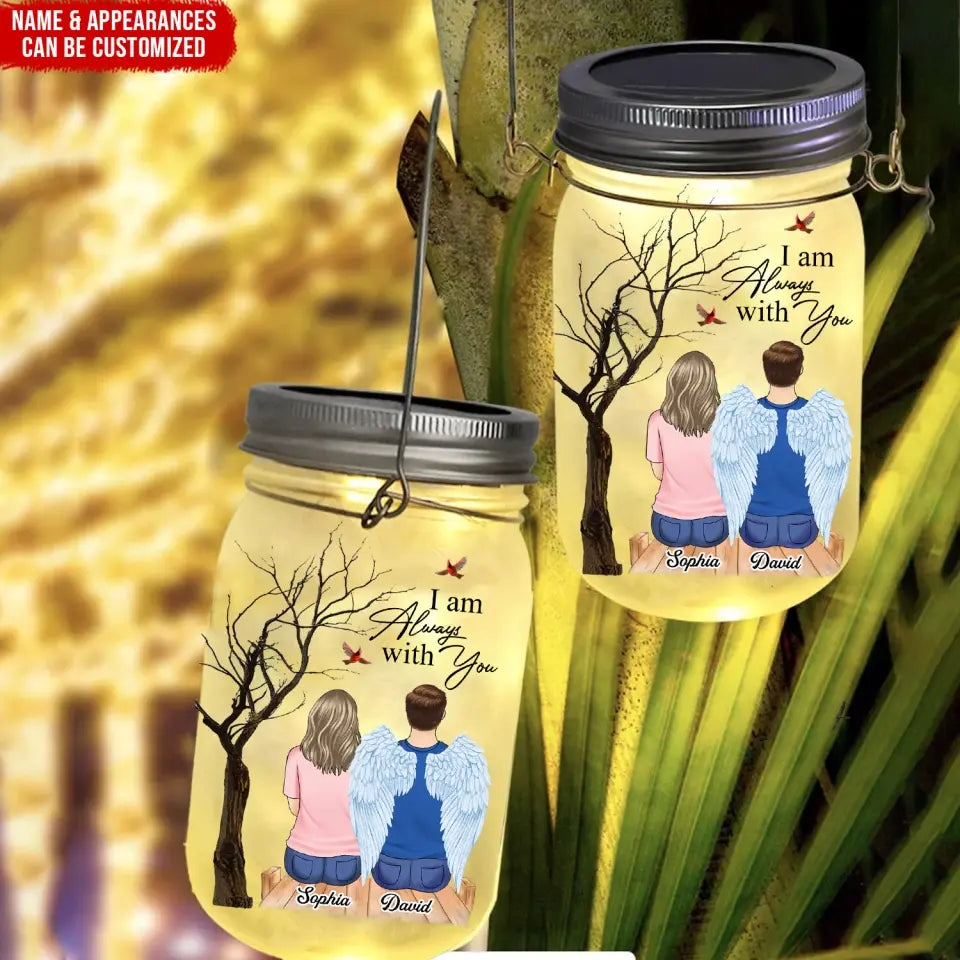 Cardinal Memorial, I Am Always With You - Personalized Mason Jar Light - MM-MJL55
