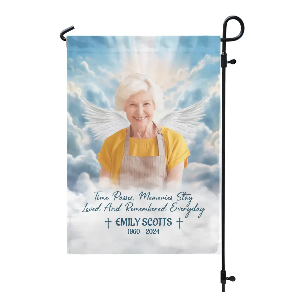 Time Passes, Memories Stay Loved And Remembered Everyday - Personalized Garden Flag - MM-GF194