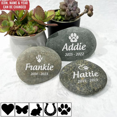 In Loving Memory Of Beloved Pet - Pet Memorial Stone River Rock, Pet Lover Memorial Gift - MM-SRR01