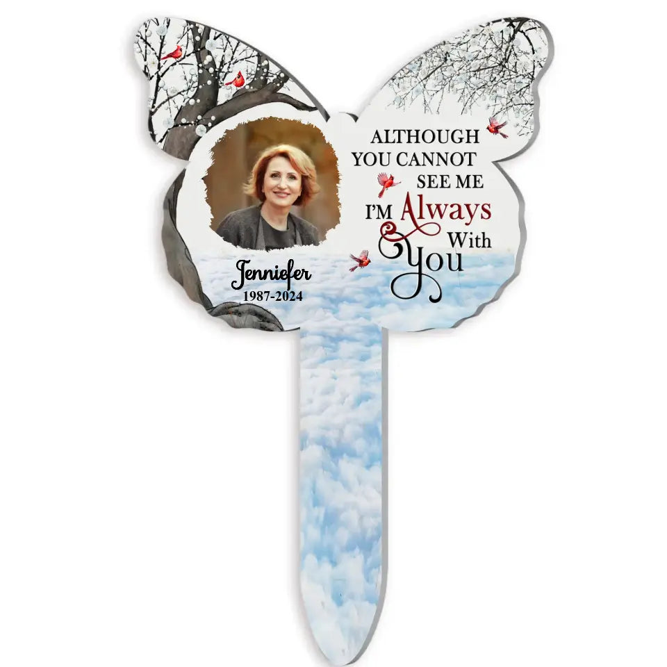 Butterfly Shape, Not A Day Goes By That You Are Not Missed - Personalized Plaque Stake- MM-PS110