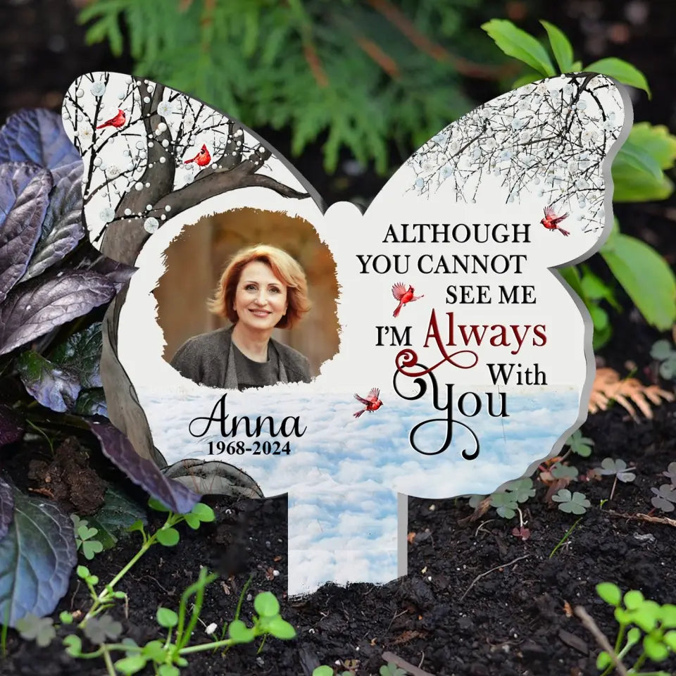 Butterfly Shape, Not A Day Goes By That You Are Not Missed - Personalized Plaque Stake- MM-PS110