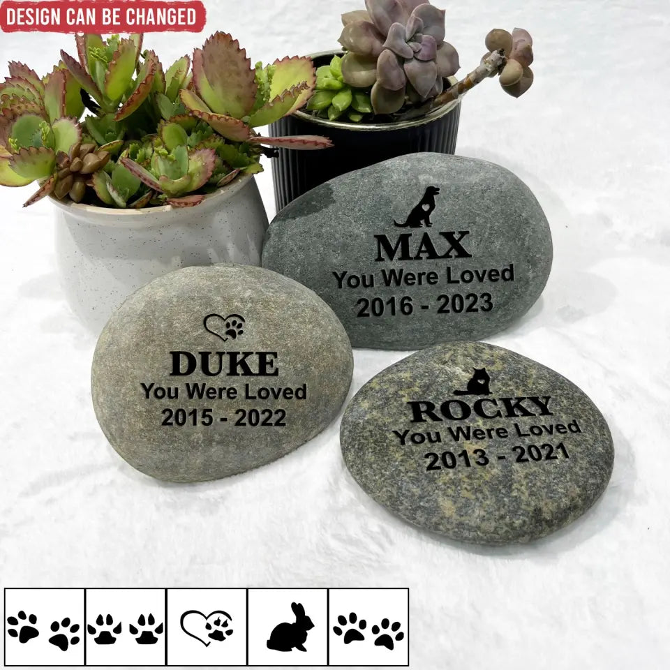 Forever Loved - Pet Memorial Stone River Rock, Pet Lover Memorial Gift - SRR02