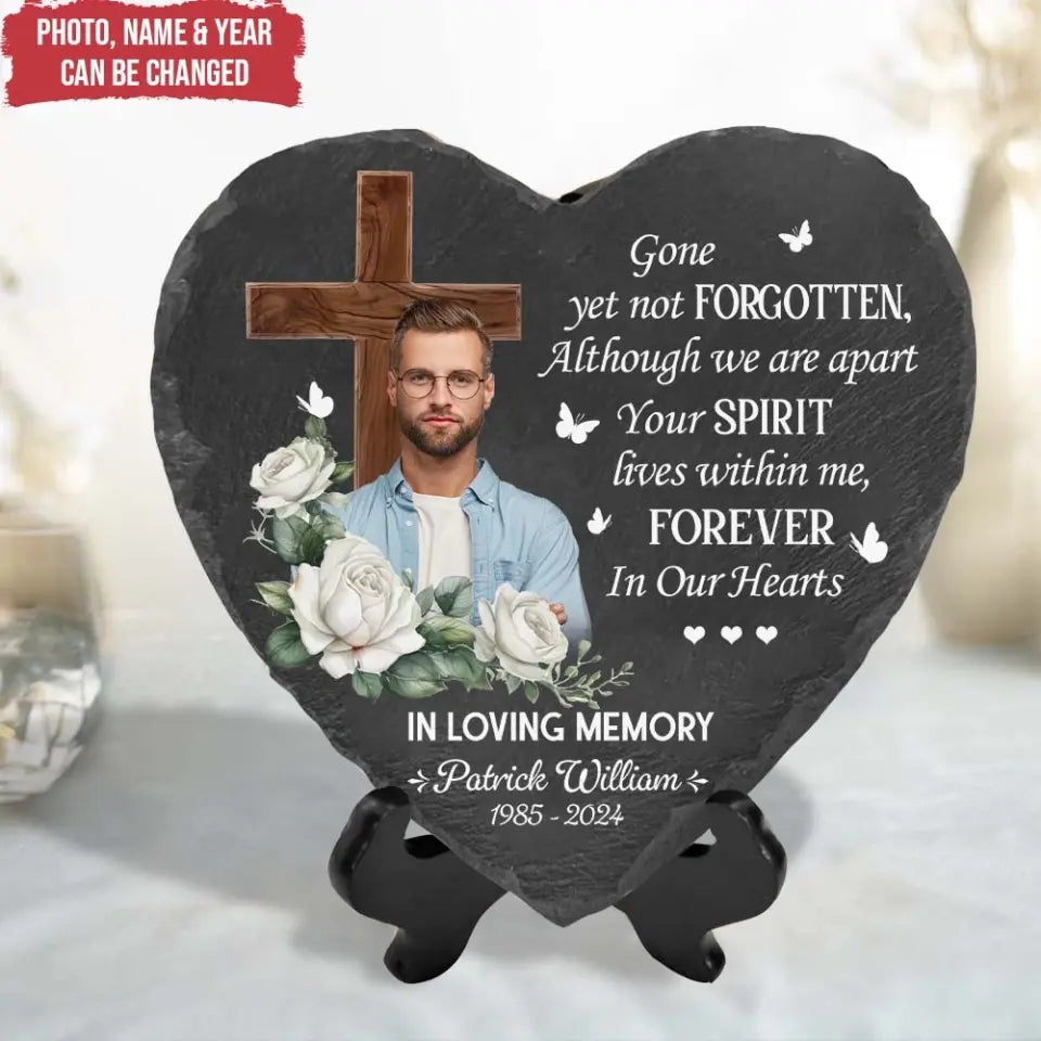 Although We Are Apart Your Spirit Lives Within Me - Personalized Stone, Memorial Gift - MS91