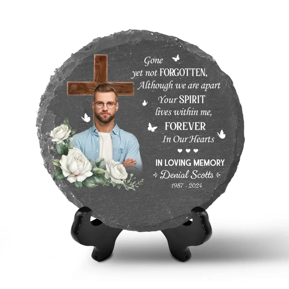 Although We Are Apart Your Spirit Lives Within Me - Personalized Stone, Memorial Gift - MS91