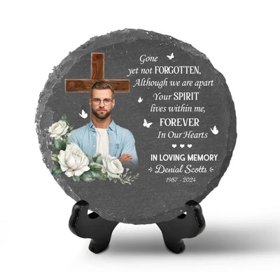 Although We Are Apart Your Spirit Lives Within Me - Personalized Stone, Memorial Gift - MS91