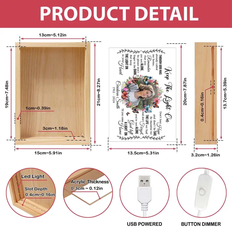 God Left A Light On Till You Come Home - Personalized Frame Light Box - FLB21TL