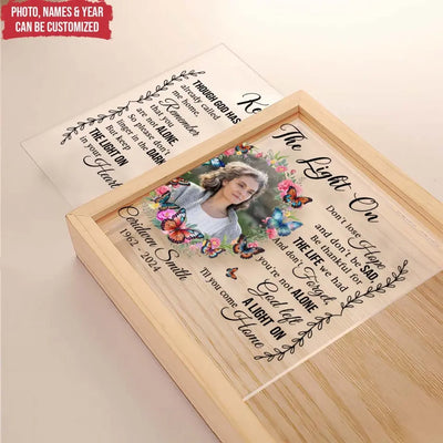 God Left A Light On Till You Come Home - Personalized Frame Light Box - FLB21TL