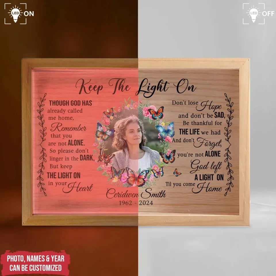 God Left A Light On Till You Come Home - Personalized Frame Light Box - FLB21TL