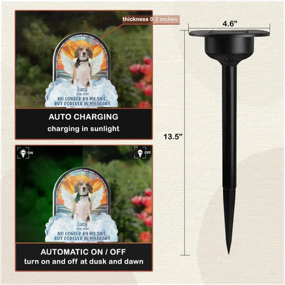 No Longer By My Side, But Forever In My Heart - Personalized Solar Light, Memorial Gift - SL170