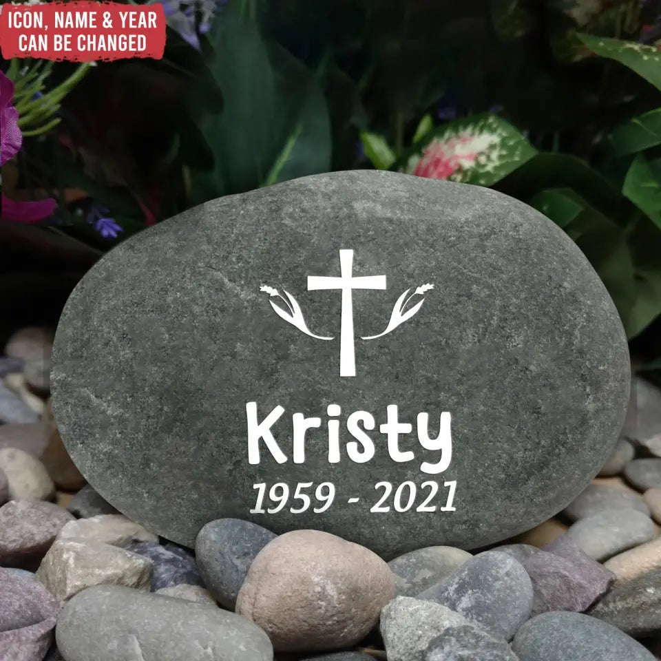 Forever In Our Hearts - Personalized Stone River Rock, Memorial Gift - SRR25TL