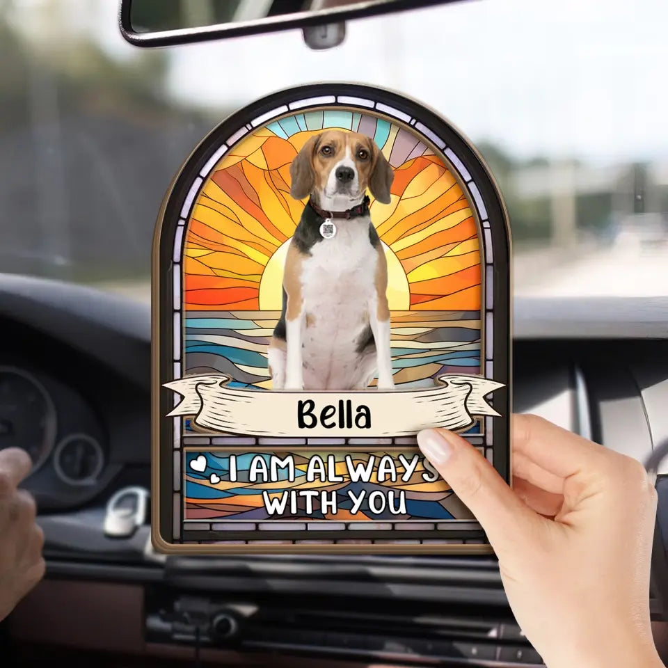 I Am Always With You - Personalized Car Visor Clip, Memorial Gift For Dog Lover - CVC37TL