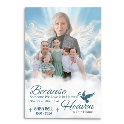 There's A Little Bit Of Heaven In Our Home - Personalized Canvas - CA18TL