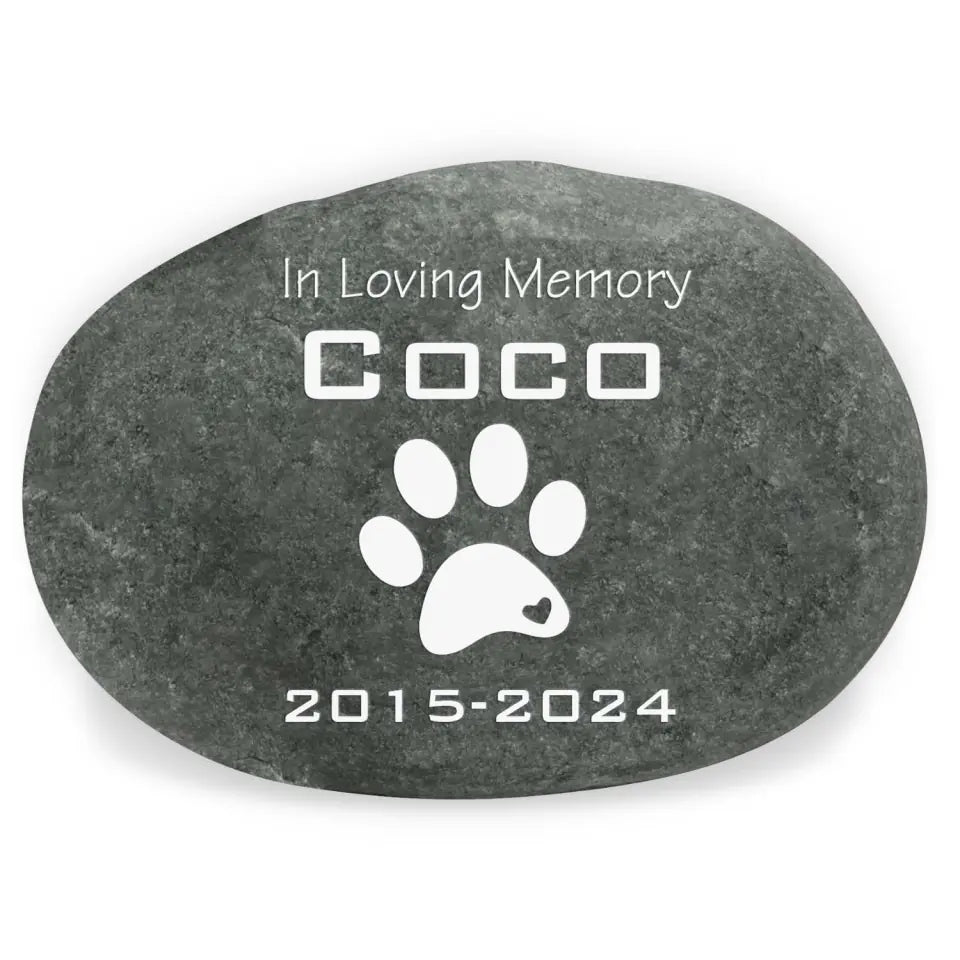 In Loving Memory Pet Loss - Personalized Stone River Rock, Memorial For Pet Lover - SRR48TL