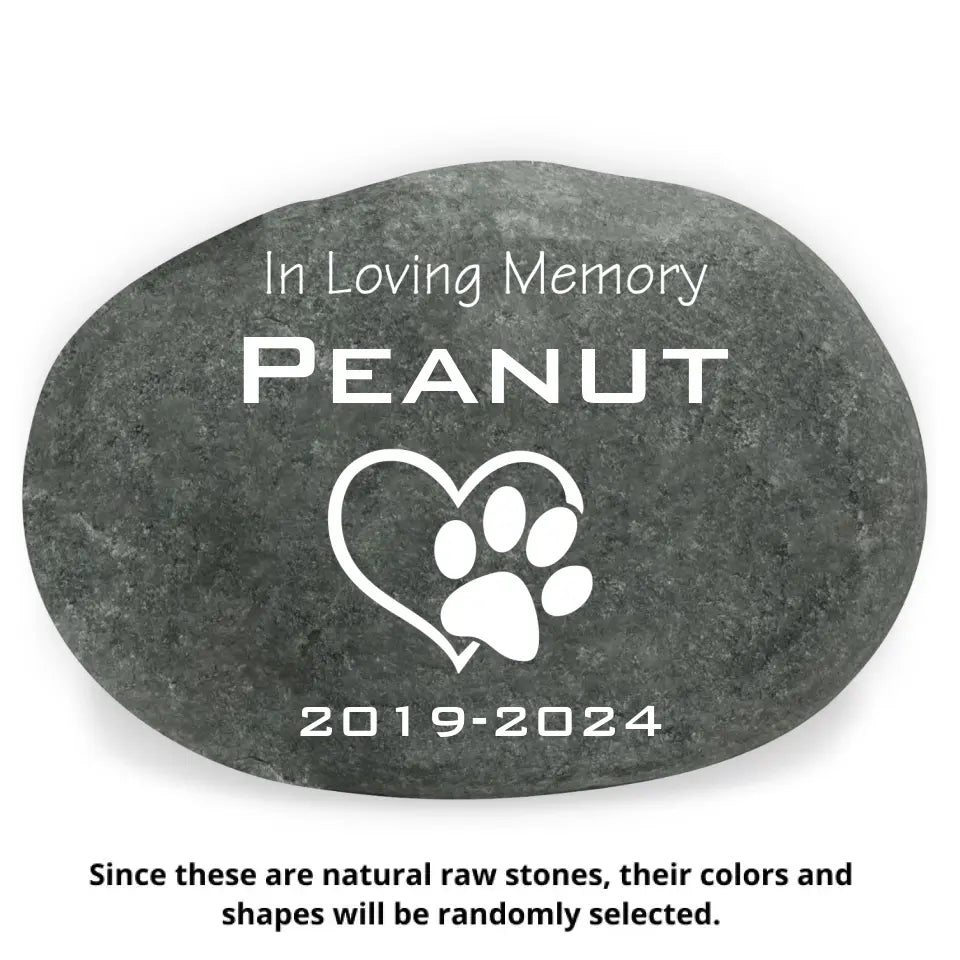 In Loving Memory Pet Loss - Personalized Stone River Rock, Memorial For Pet Lover - SRR48TL